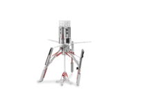 红白相间的钻井巨型机 3D 插图