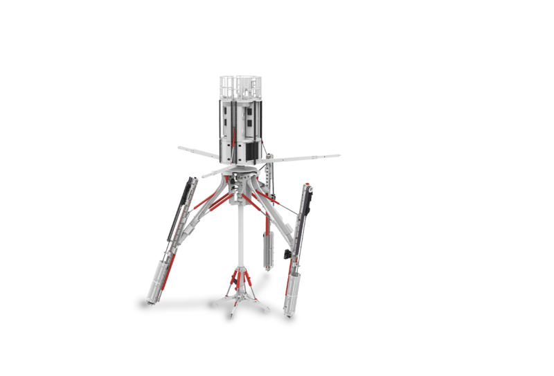 红白相间的钻井巨型机 3D 插图