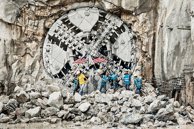 First ever breakthrough by a Variable Density TBM, Klang Valley project in Kuala Lumpur, Ø 6,620 mm