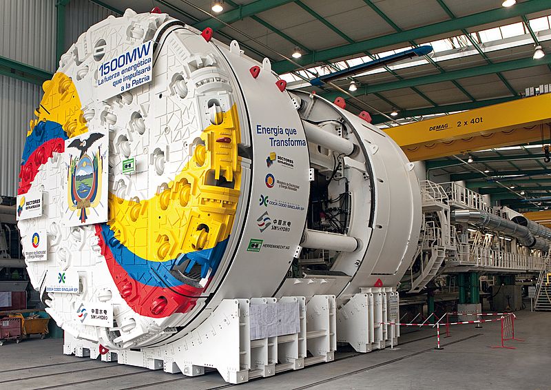Double Shield TBM for the Coca Codo Sinclair Hydropower Project in San Miguel, Ecuador, Ø 9,040mm